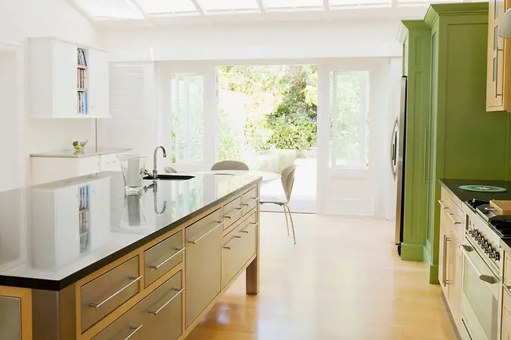 minimalist kitchen green classic modern barn