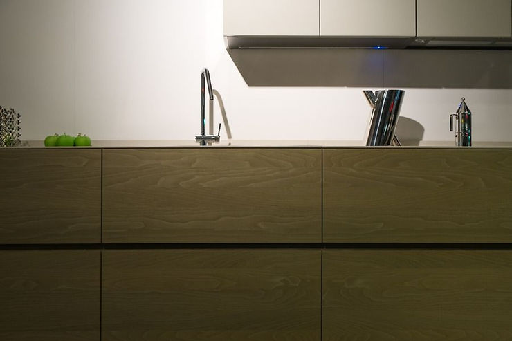 minimalist kitchen natural wood drawers