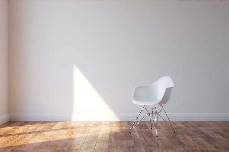 essential minimalist room white chair