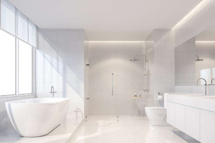 white clean minimalist bathroom