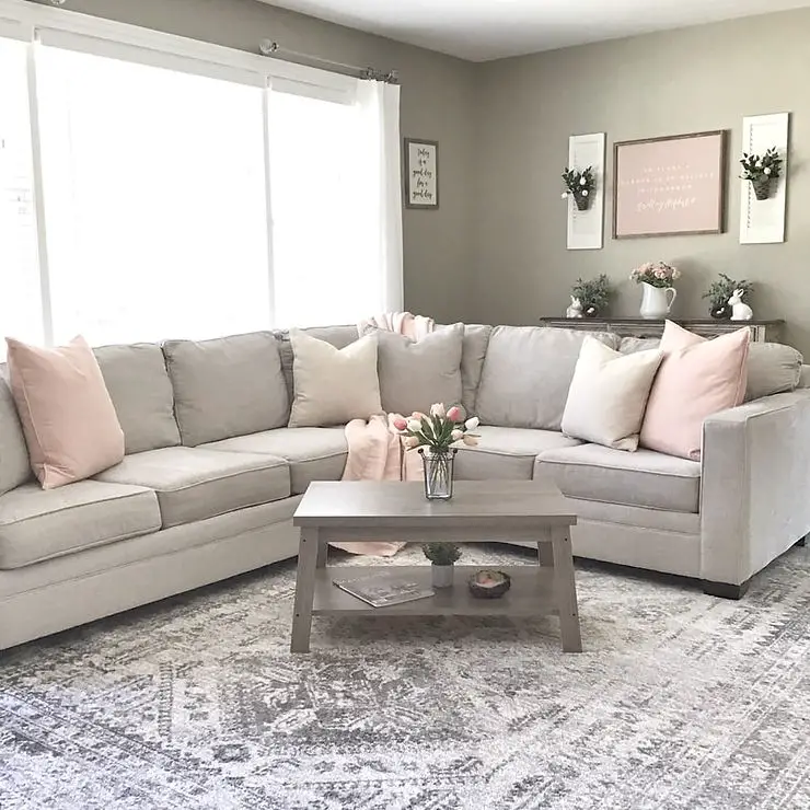 minimalist cozy cream living room