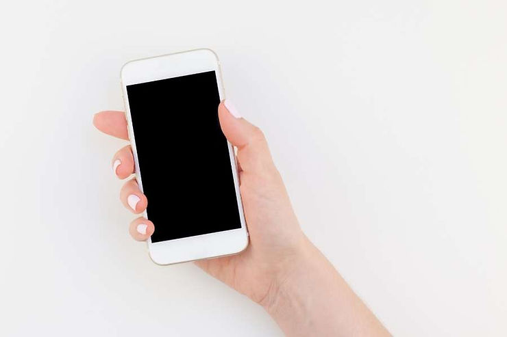 minimalist smartphone white background