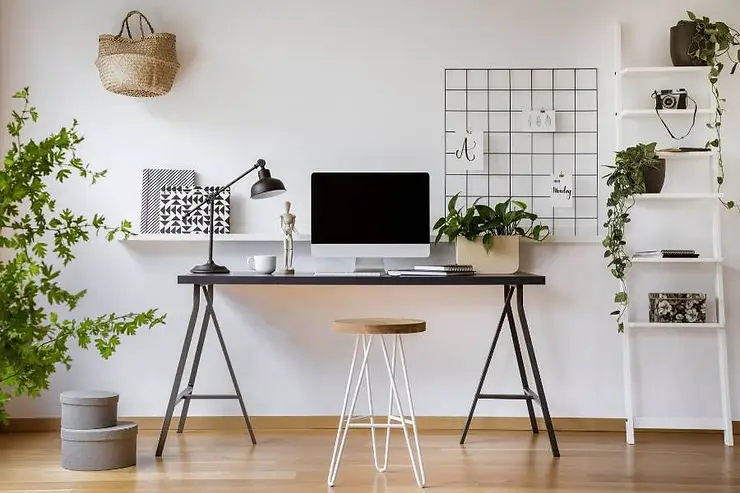 minimalist crafting room home office