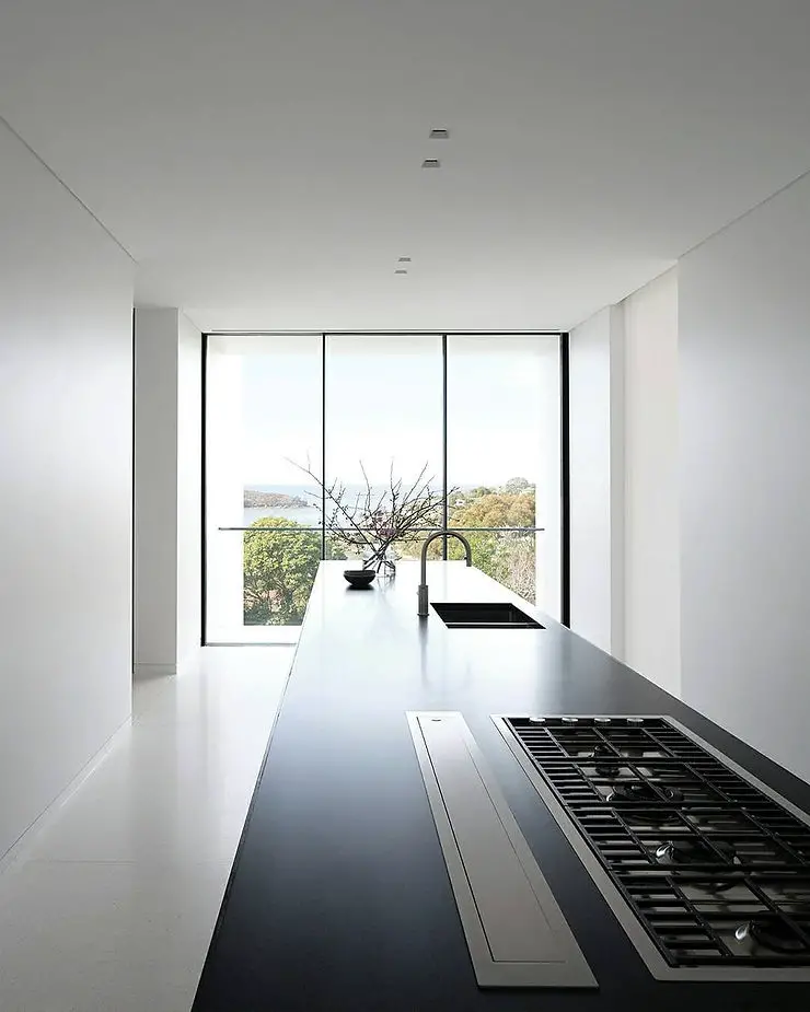 black modern minimalist kitchen