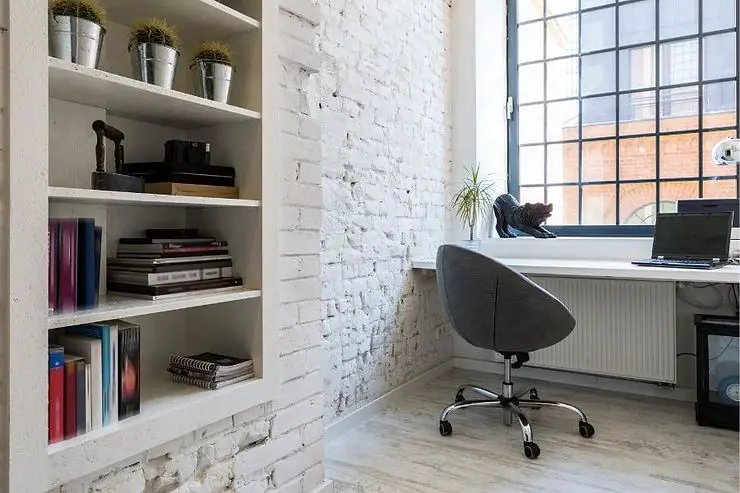 minimalist industrial loft home office