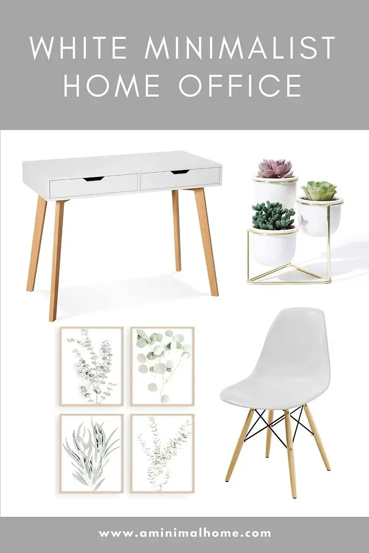 white minimalist home office