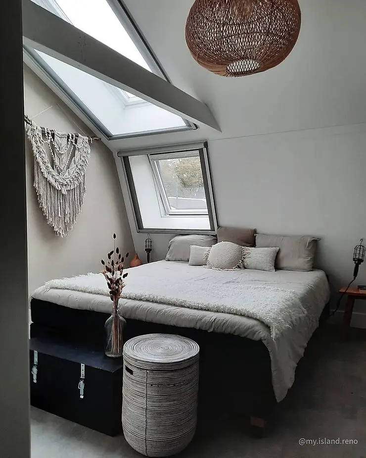 minimalist boho bedroom decoration macrame