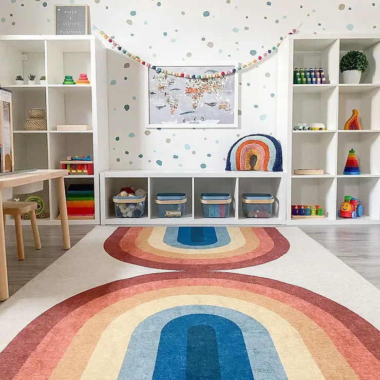 minimalist rainbow playroom idea