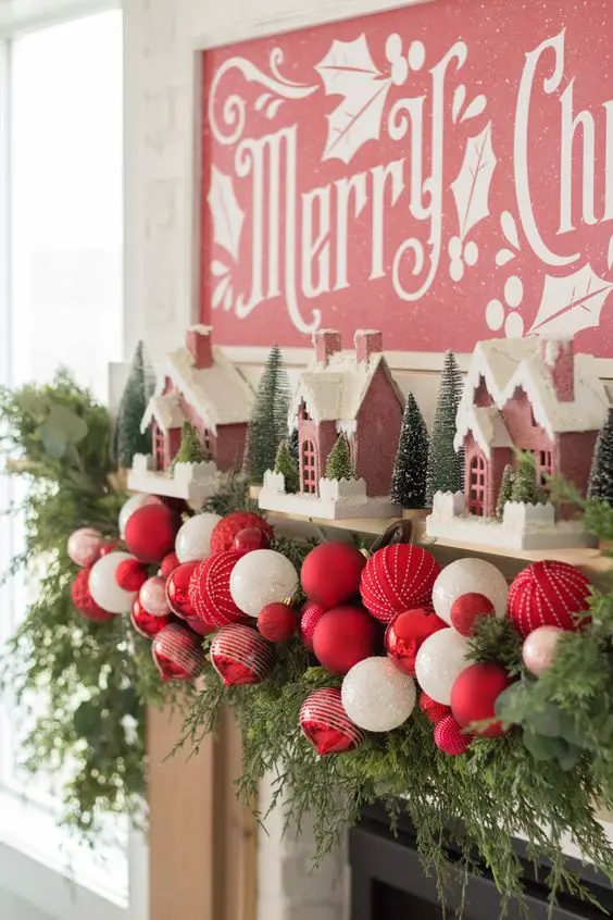 Christmas mantel decor