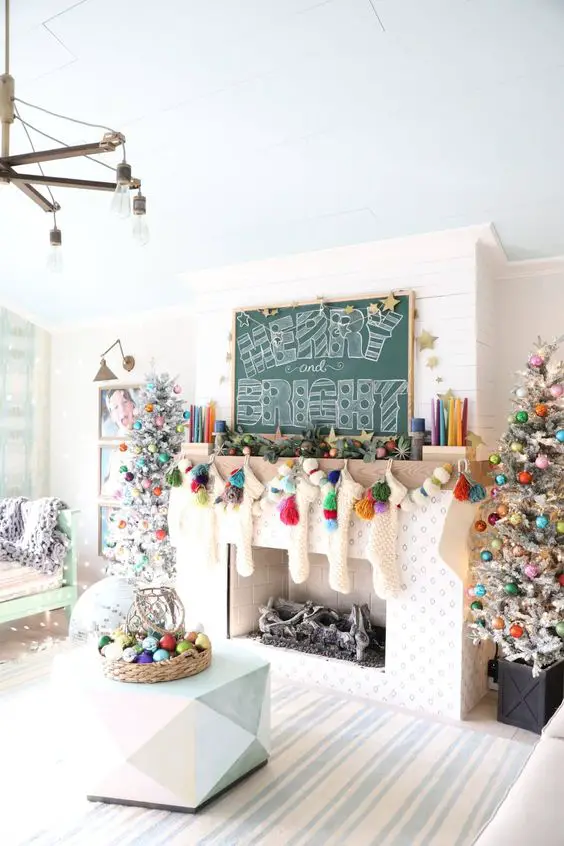 Christmas mantel decor