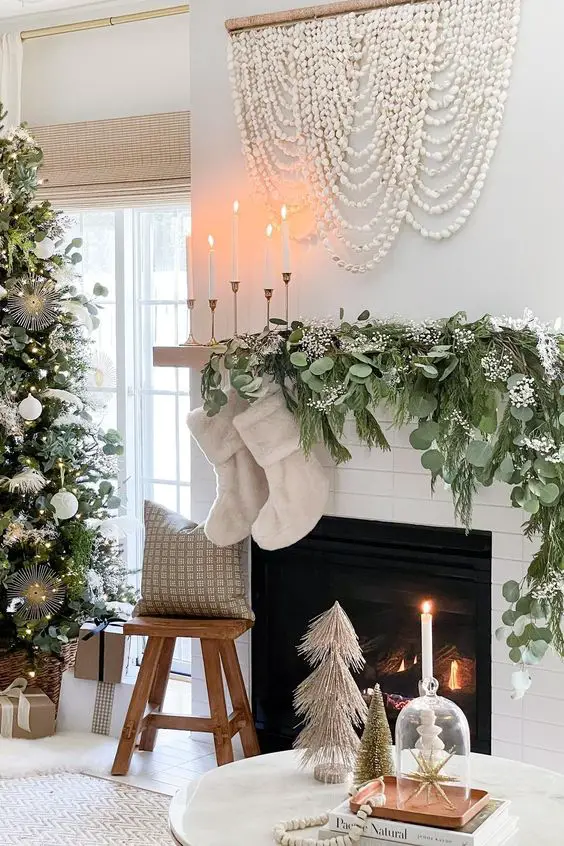 Christmas mantel decor