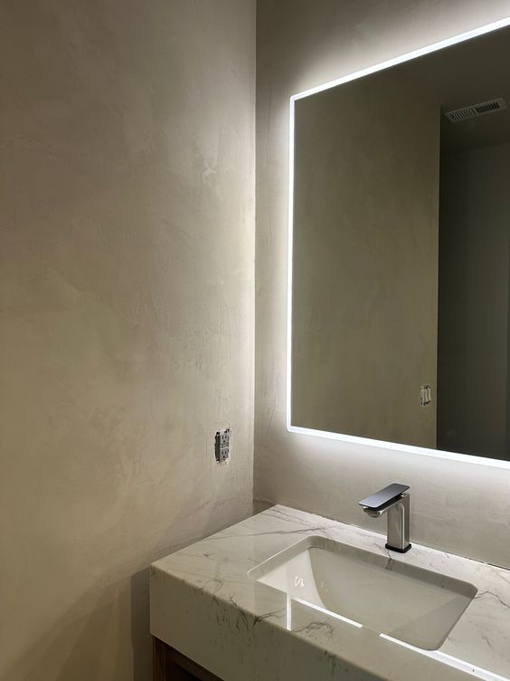 Mirror with LED lighting