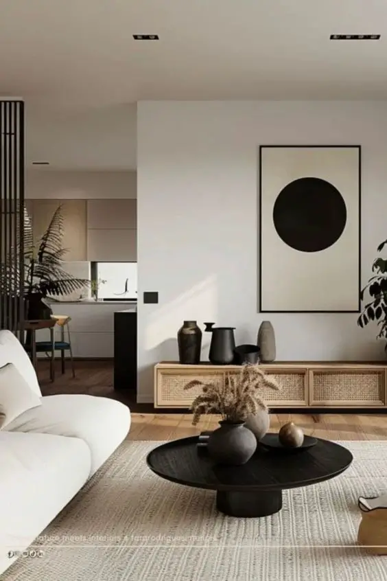 Black and white living room